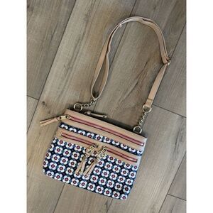 Spartina 449 Calhoun Flower Linen Leather Purse